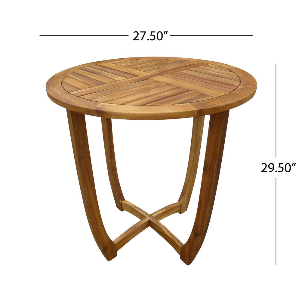 3 Pieces Outdoor Patio Dining Set, Hermosa KD Wood Table & Chairs with Cushions, Teak Finish