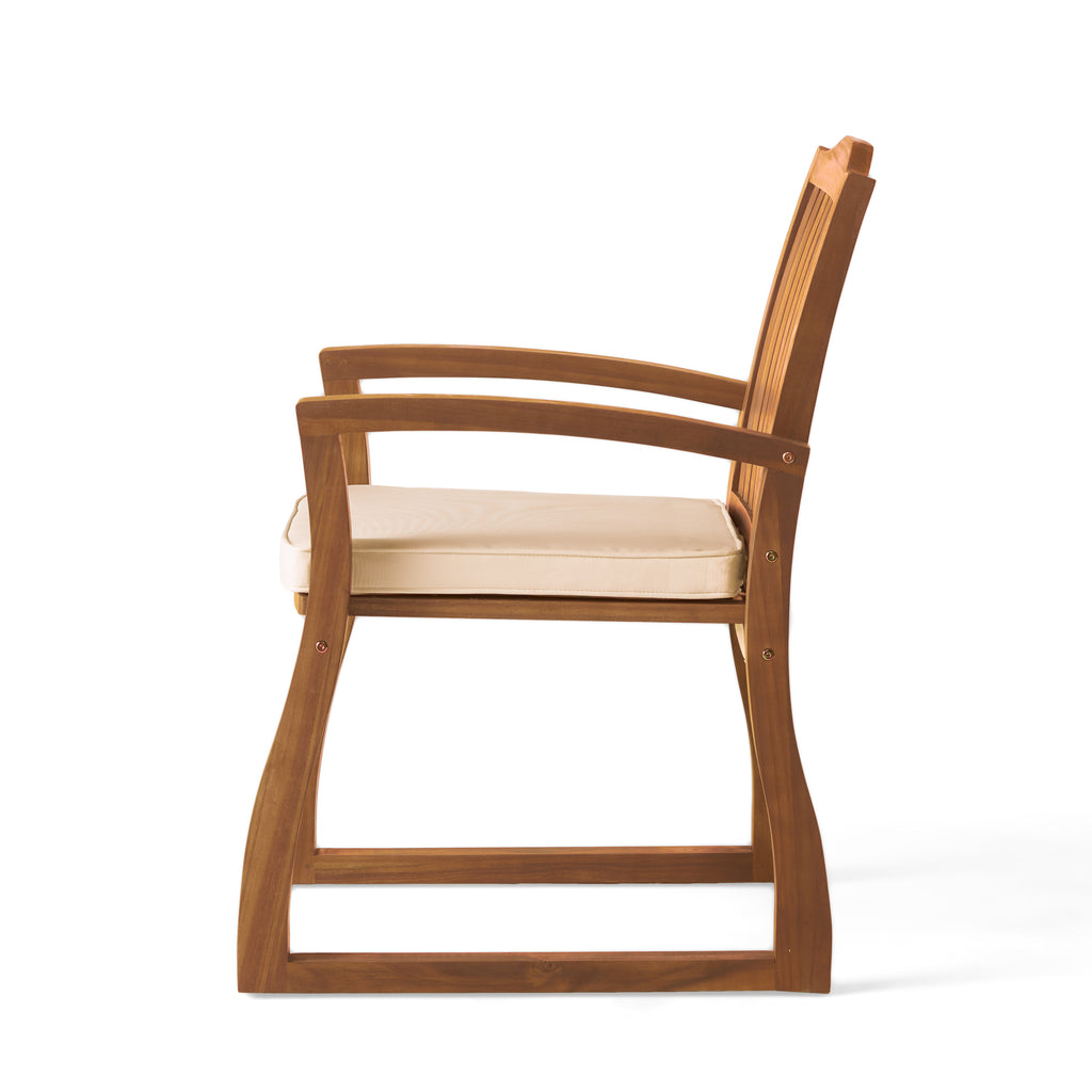Mid-Century Modern Wood Armchair Upholstered Accent Chair for Living Room