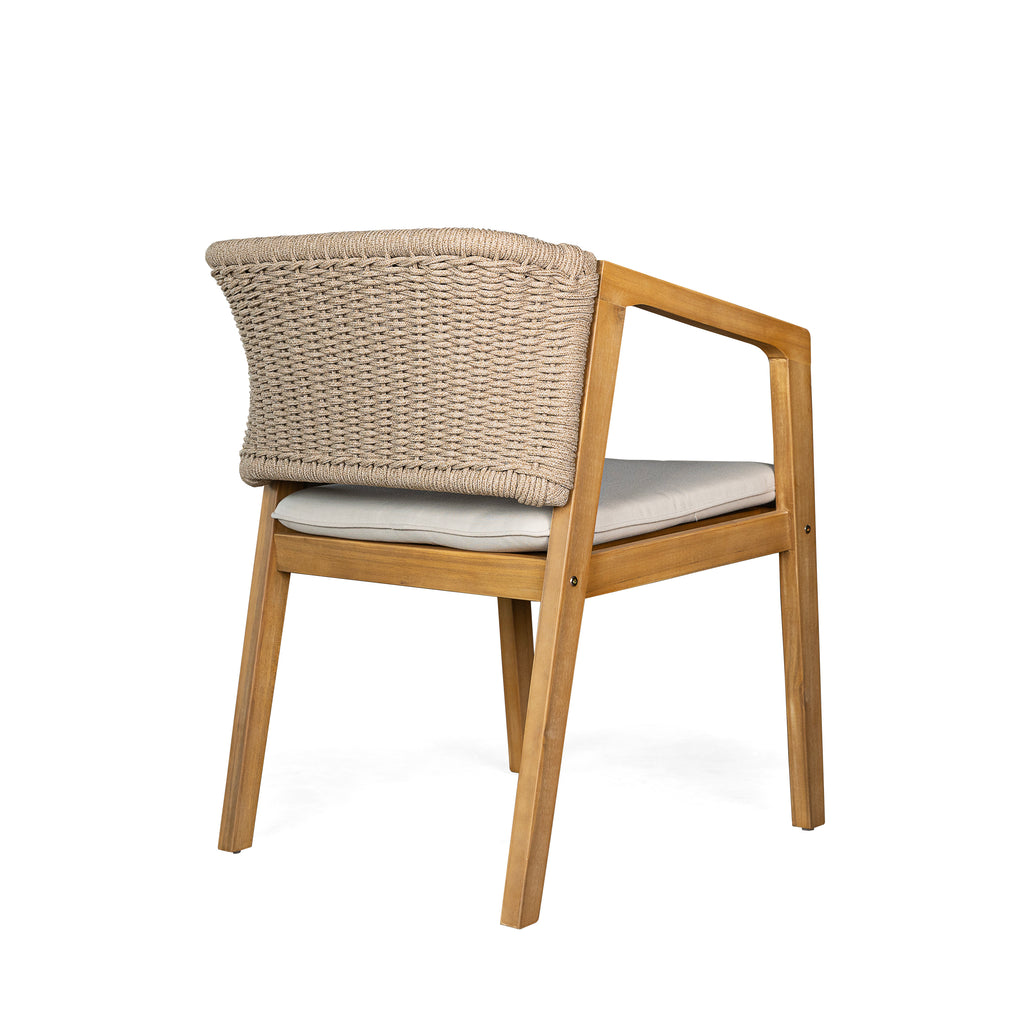 Outdoor Wicker Dining Chair Set with Cushions, 2-Pack, Weather Resistant Patio Seating