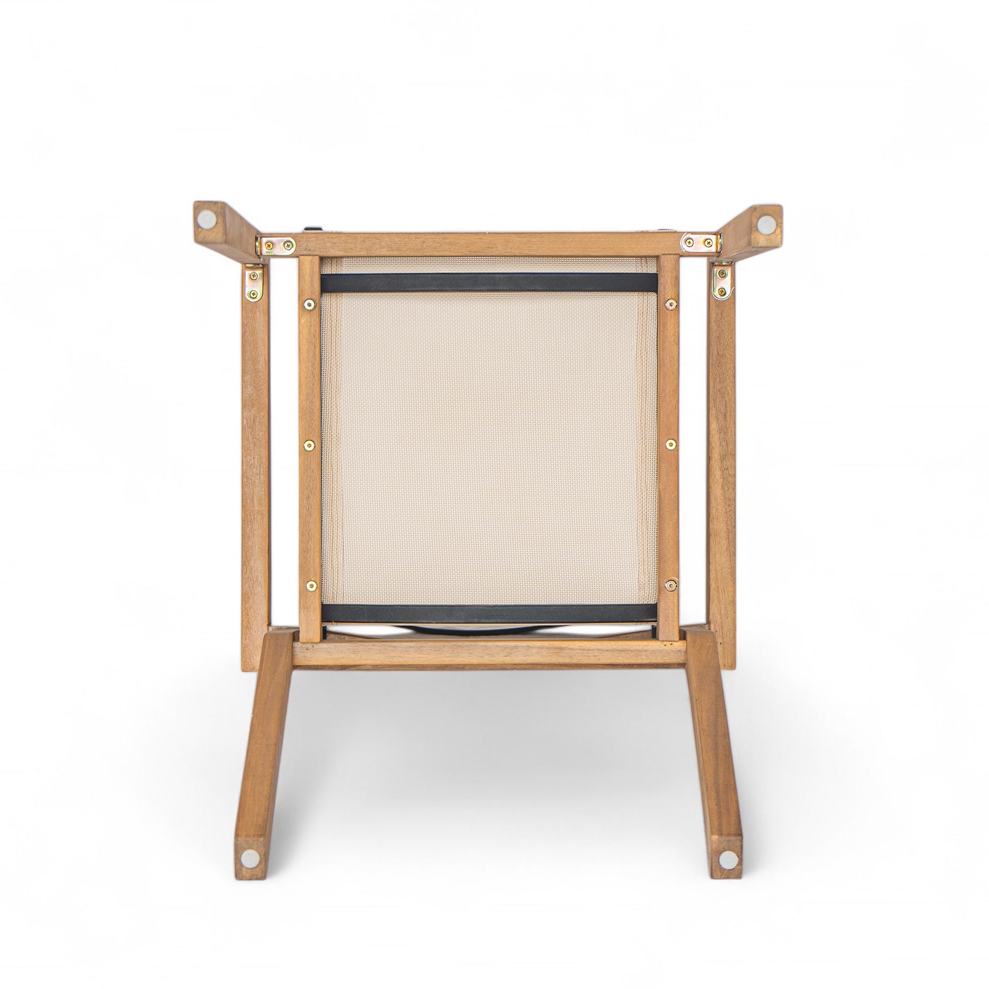 Teak Finish Outdoor Dining Chairs Set of 2 Wood Frame Patio Chairs with Textile