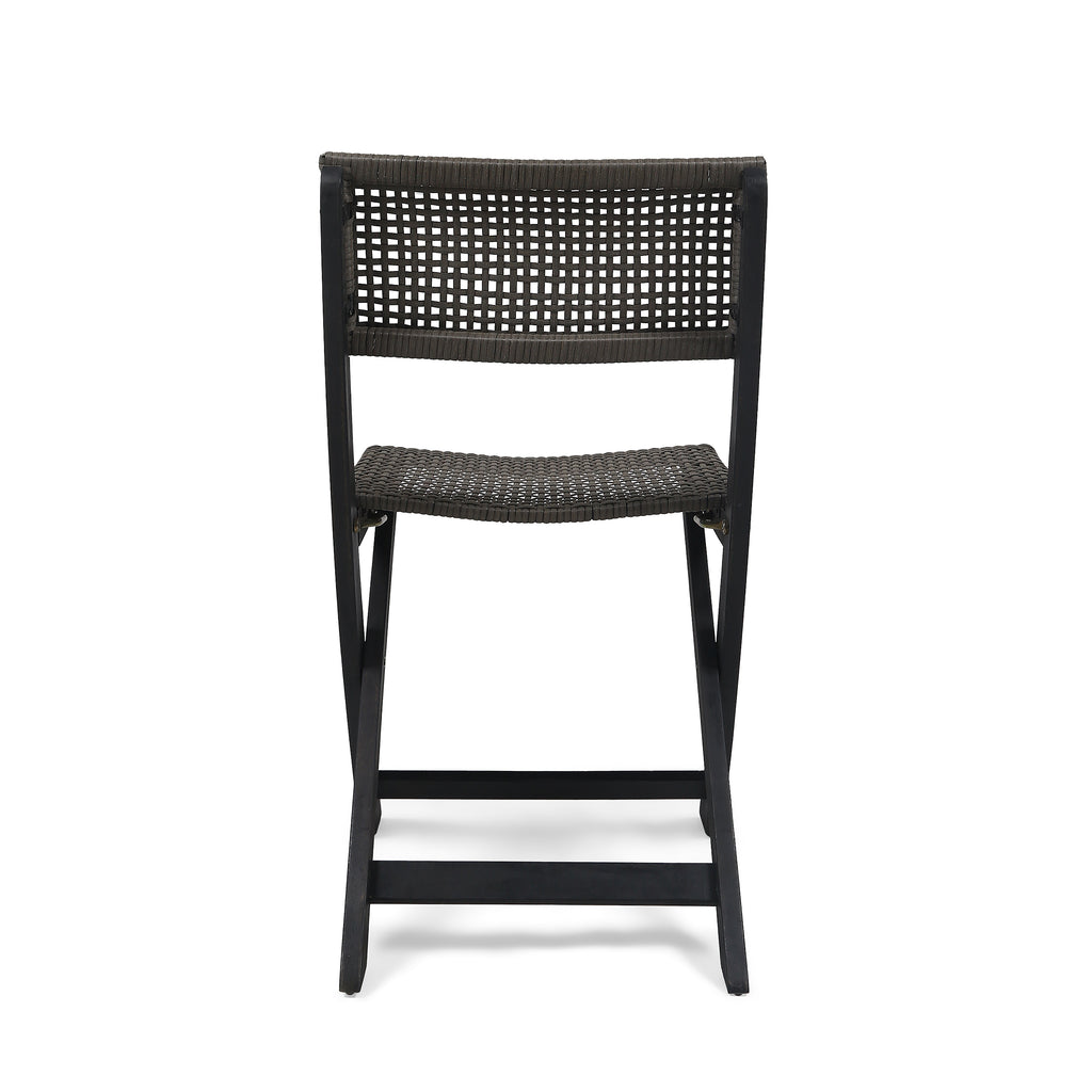 French Country Bistro Chairs Set of 2 Woven Back Dining Chairs for Indoor Outdoor
