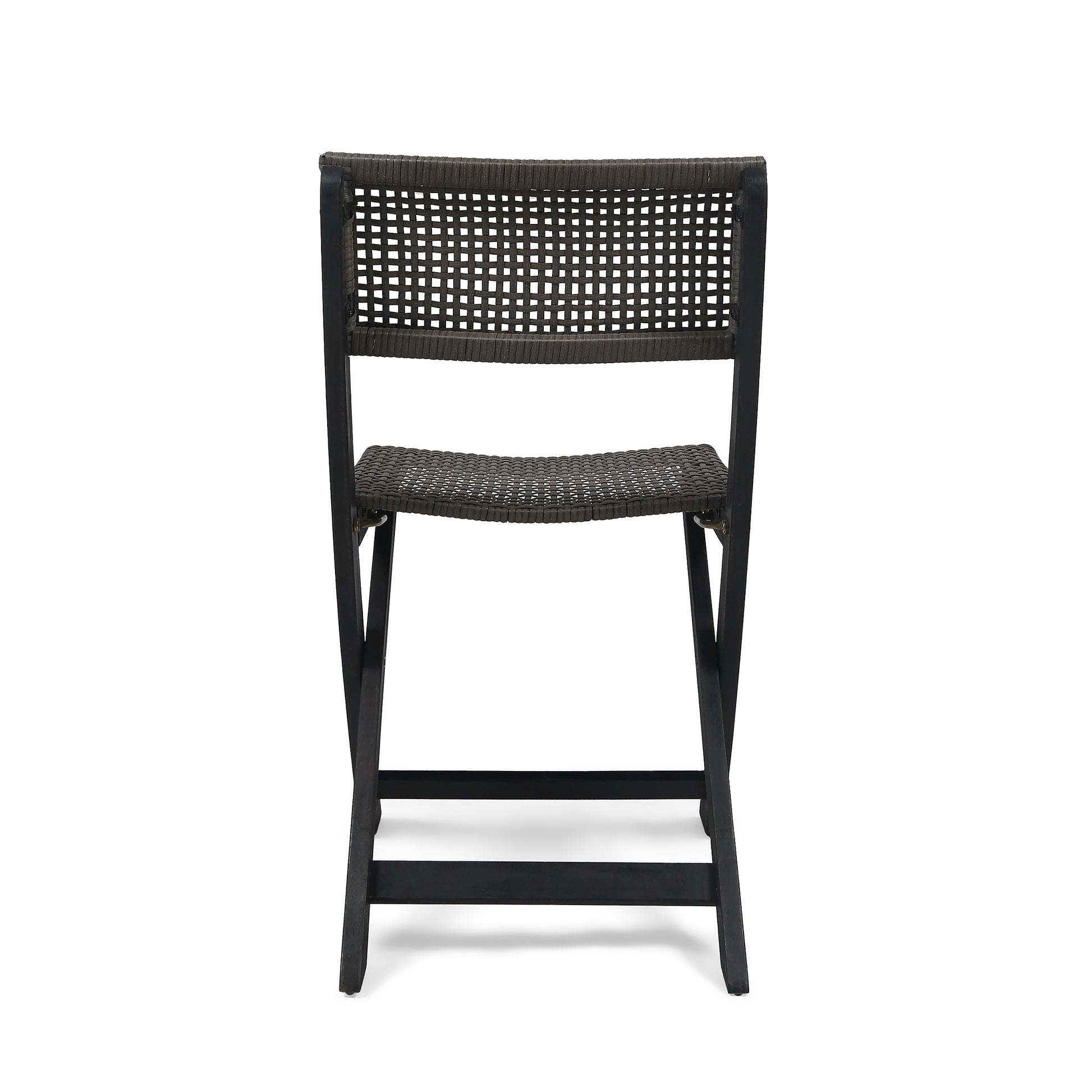 French Country Bistro Chairs Set of 2 Woven Back Dining Chairs for Indoor Outdoor