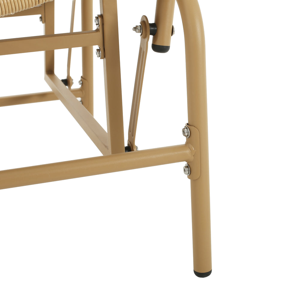 Palos Outdoor Wicker Glider Chair - Light Brown