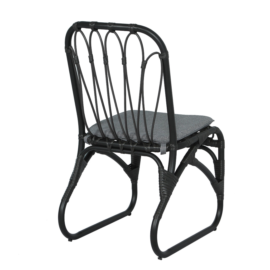 Outdoor Rattan Dining Chairs Set of 2 Wicker Patio Chairs with Washable Cushions