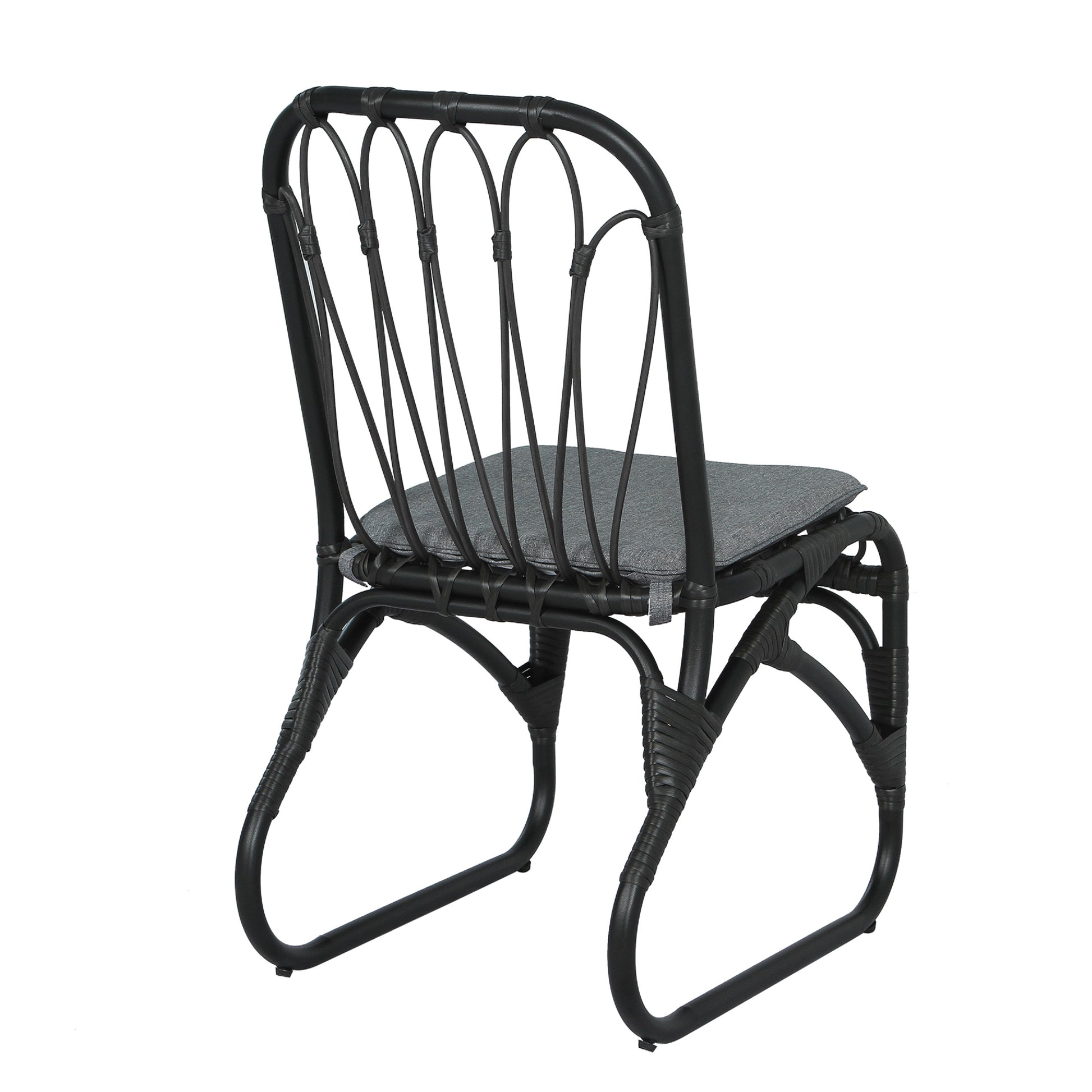 Outdoor Rattan Dining Chairs Set of 2 Wicker Patio Chairs with Washable Cushions