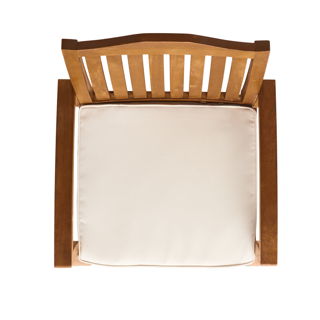 Mid-Century Modern Wood Armchair Upholstered Accent Chair for Living Room