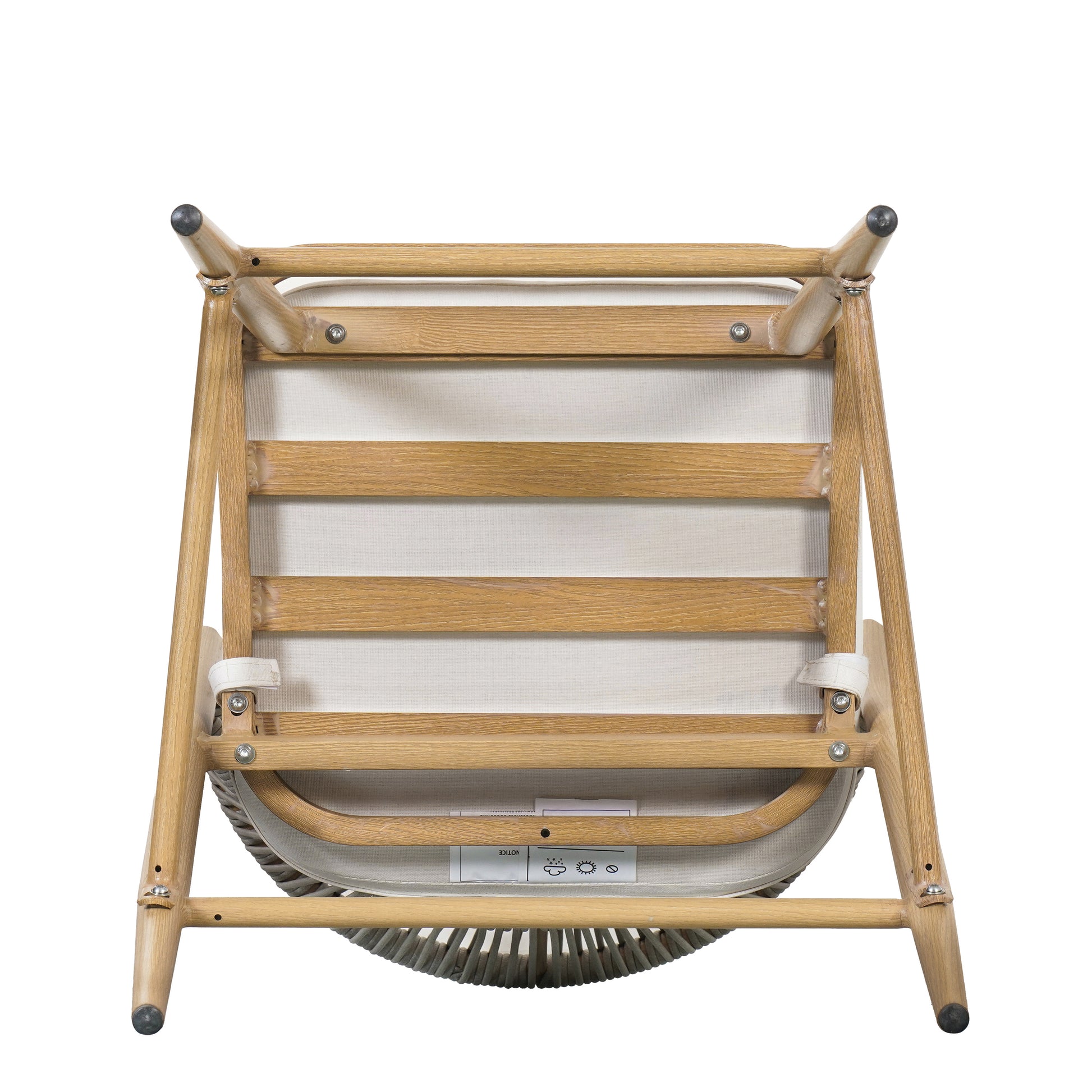 26" Outdoor Counter Stools Set of 2, Aluminum PE Rattan Backrest, Maple Finish Patio Bar Stools