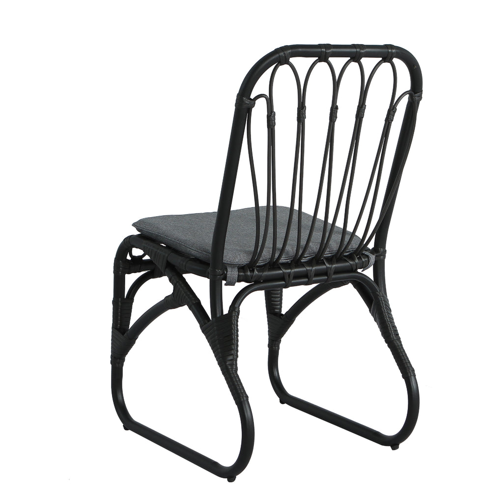 Outdoor Rattan Dining Chairs Set of 2 Wicker Patio Chairs with Washable Cushions