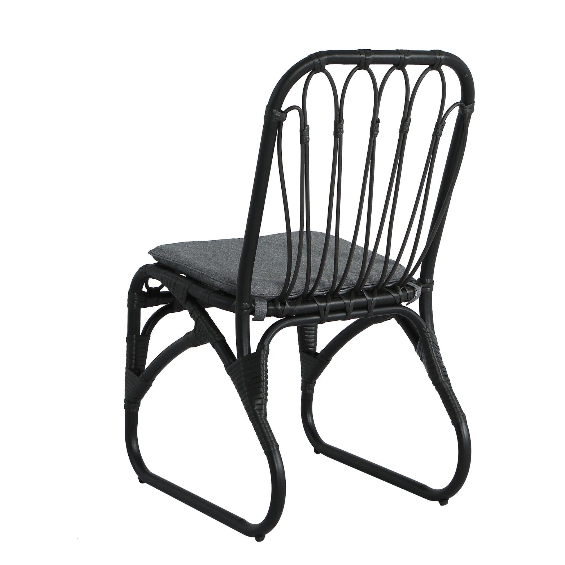 Outdoor Rattan Dining Chairs Set of 2 Wicker Patio Chairs with Washable Cushions