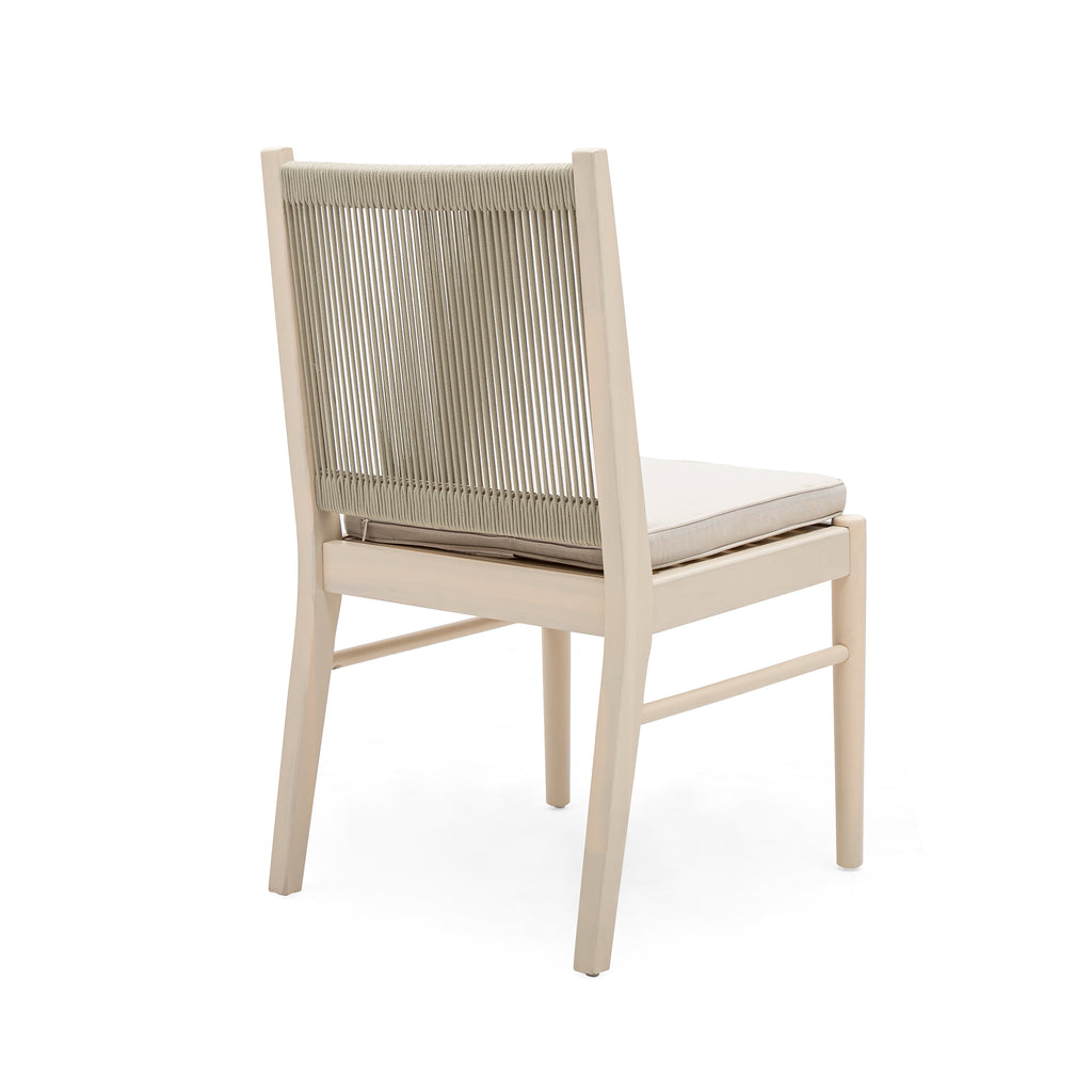 Outdoor Woven Back Dining Chair Set with Cushions, Weather Resistant Patio Seating