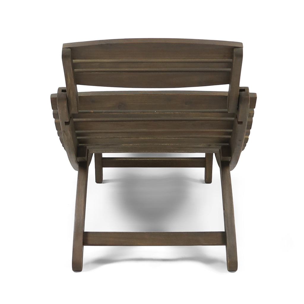 LAHAINA WOOD FOLDABLE CHAISE LOUNGE - GREY