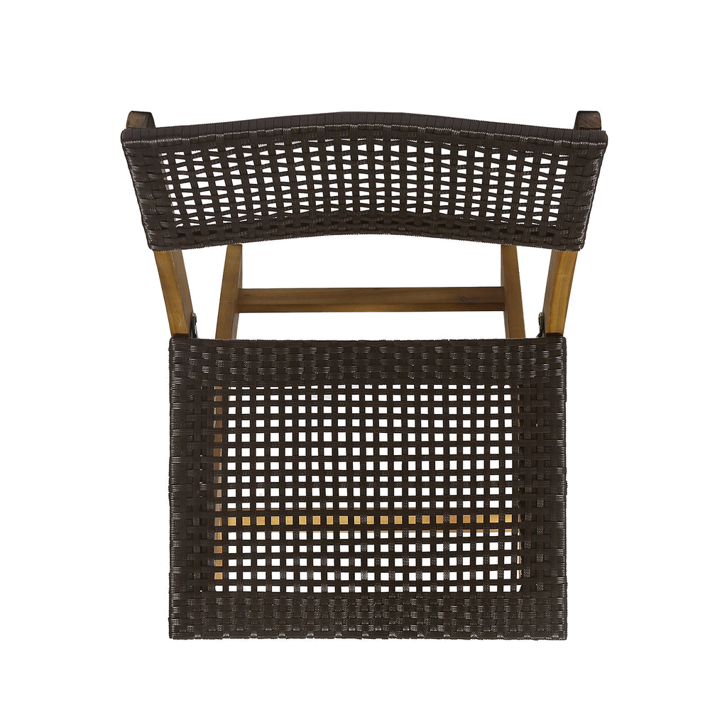 French Country Bistro Chairs Set of 2 Woven Back Dining Chairs for Indoor Outdoor
