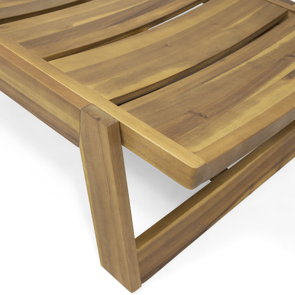 Outdoor Chaise Lounge, Solid Wood Patio Recliner, Weather Resistant for Pool & Backyard