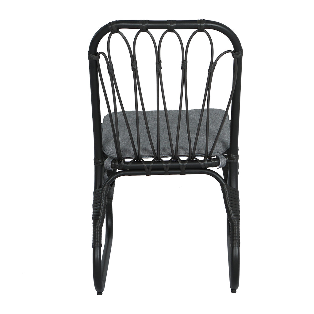 Outdoor Rattan Dining Chairs Set of 2 Wicker Patio Chairs with Washable Cushions