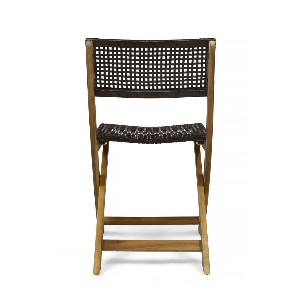 French Country Bistro Chairs Set of 2 Woven Back Dining Chairs for Indoor Outdoor