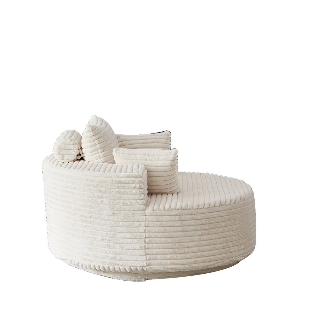Soft Upholstered Swivel Chair Comfortable Modern Sleeper for Bedroom and Lounge Area