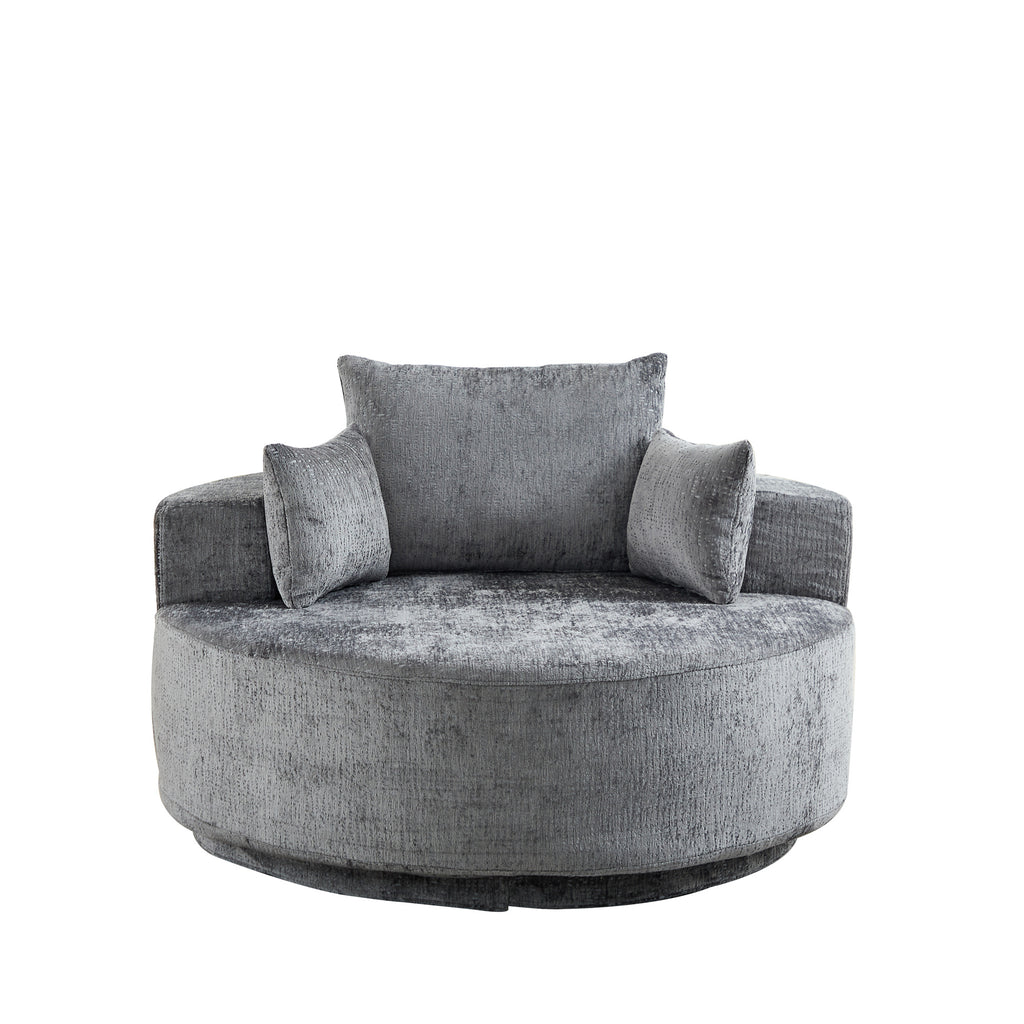 Fluffy Swivel Chair Modern Sleeper Chair for Living Room Bedroom Lounge and Home Theater
