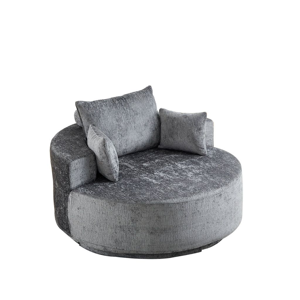 Fluffy Swivel Chair Modern Sleeper Chair for Living Room Bedroom Lounge and Home Theater