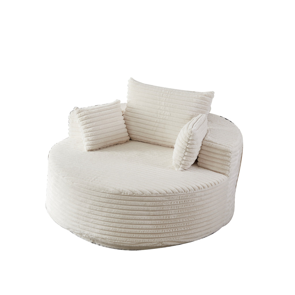 Soft Upholstered Swivel Chair Comfortable Modern Sleeper for Bedroom and Lounge Area