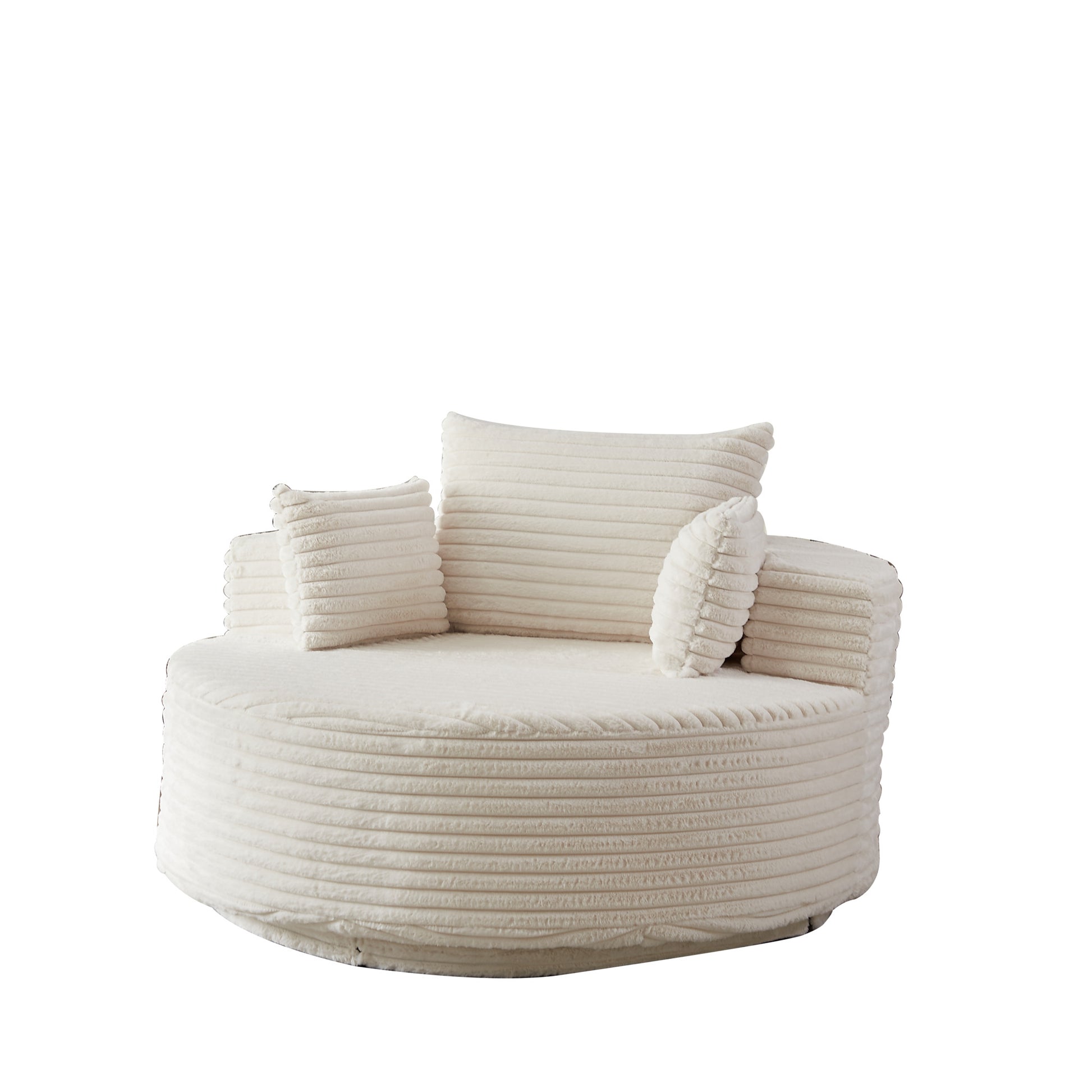 Soft Upholstered Swivel Chair Comfortable Modern Sleeper for Bedroom and Lounge Area