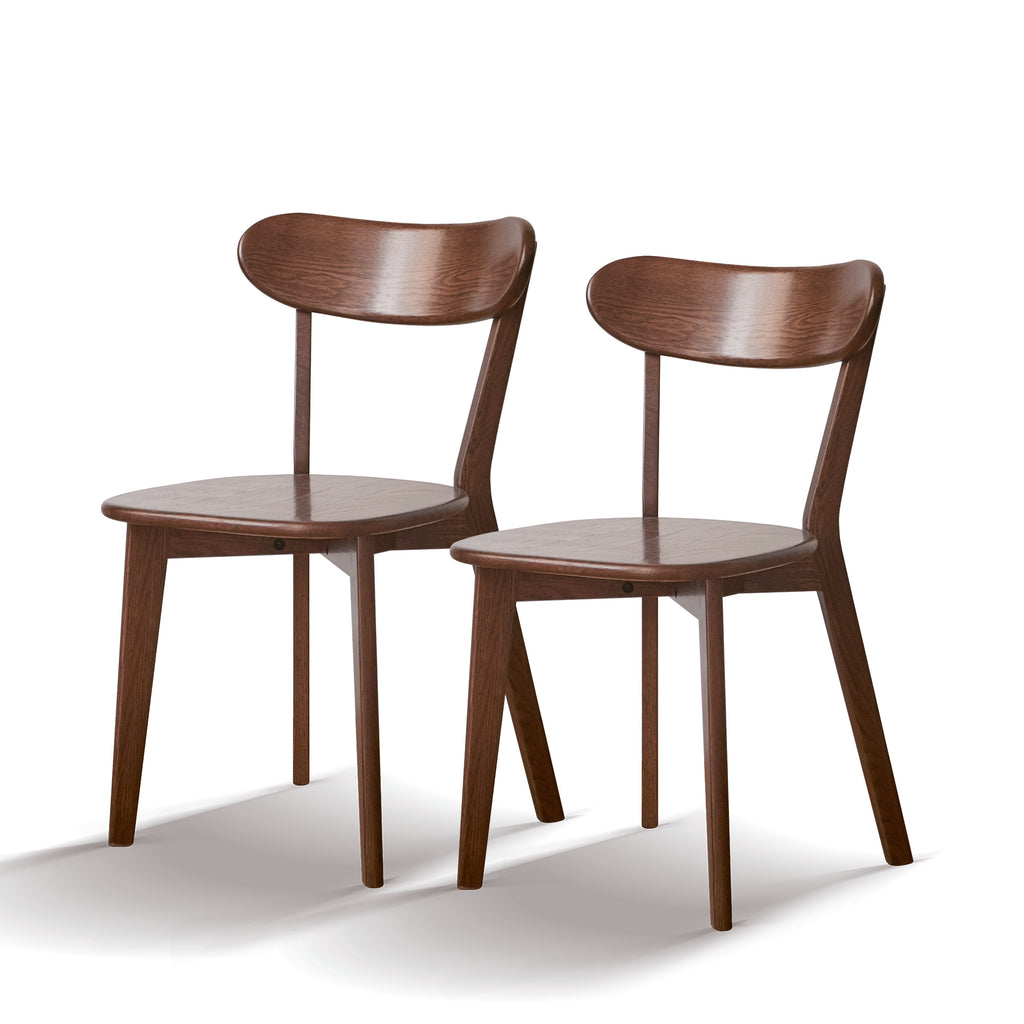 Set of 2 Solid Oak Dining Chairs Versatile Furniture 46.5x54x80cm