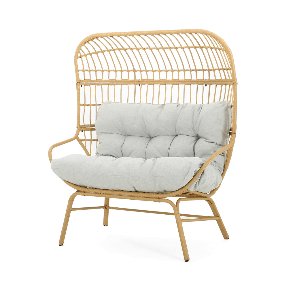 Palos Outdoor Wicker Loveseat - Light Brown