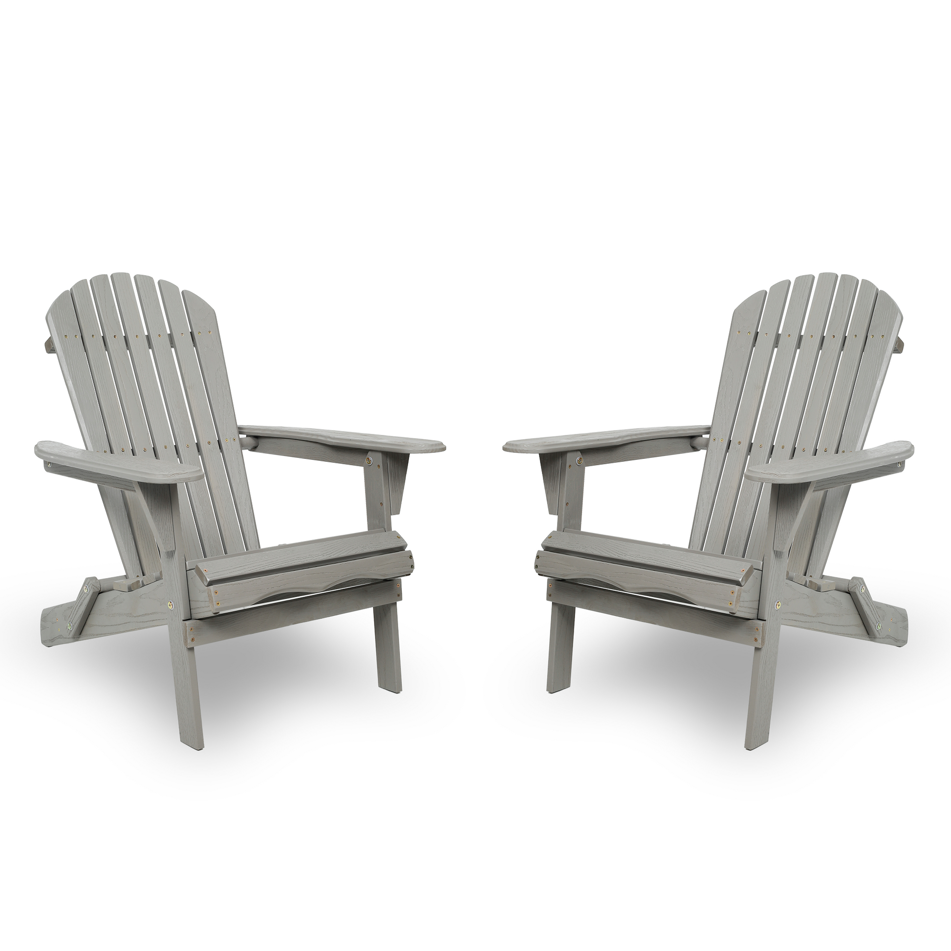 Folding Cedar Wood Adirondack Chairs, Embossed Wood Grain Outdoor Patio Lounge Seating for Garden