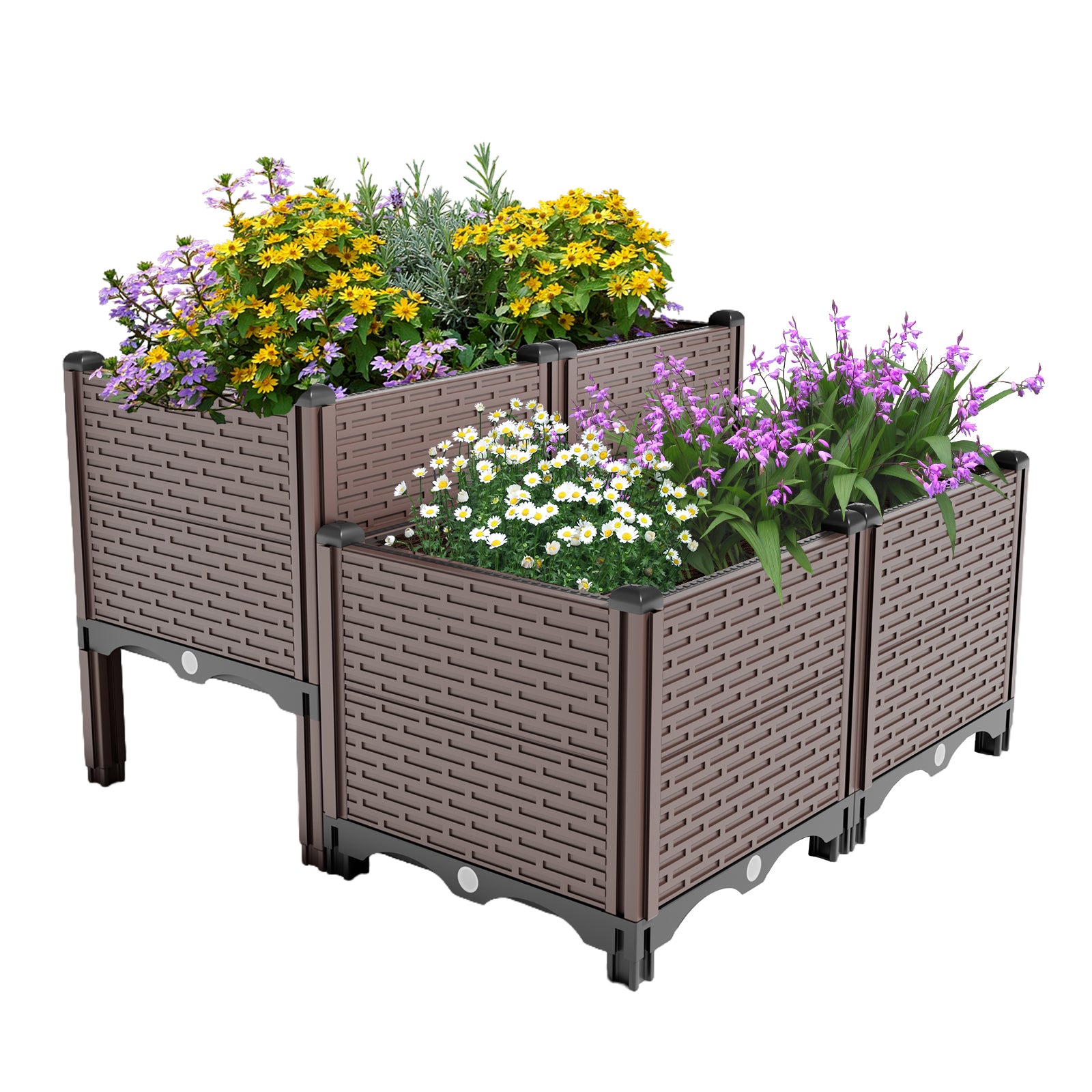 Self Watering Raised Garden Bed Kit Elevated Planter Boxes for Outdoor Flowers Vegetables Herbs