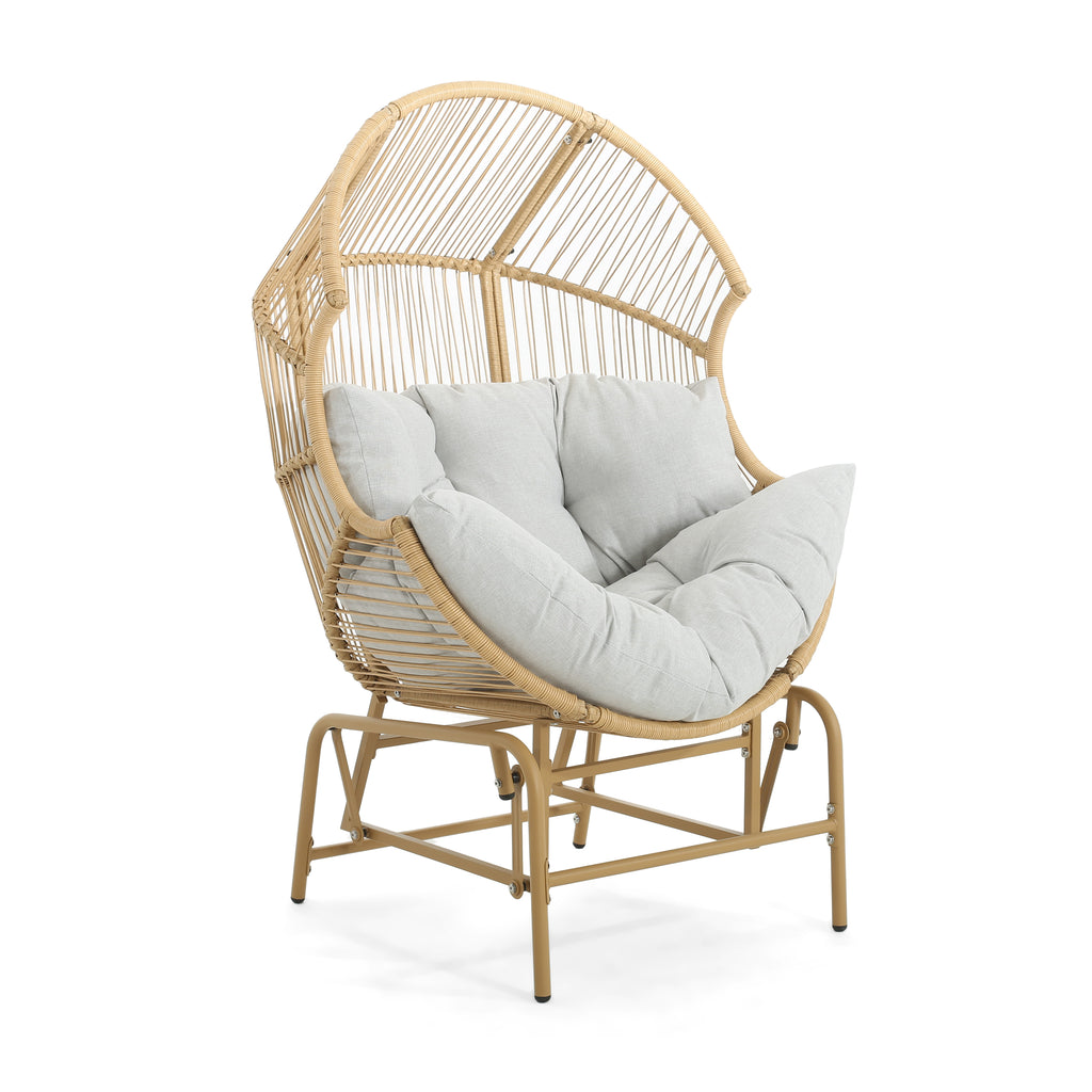 Palos Outdoor Wicker Glider Chair - Light Brown