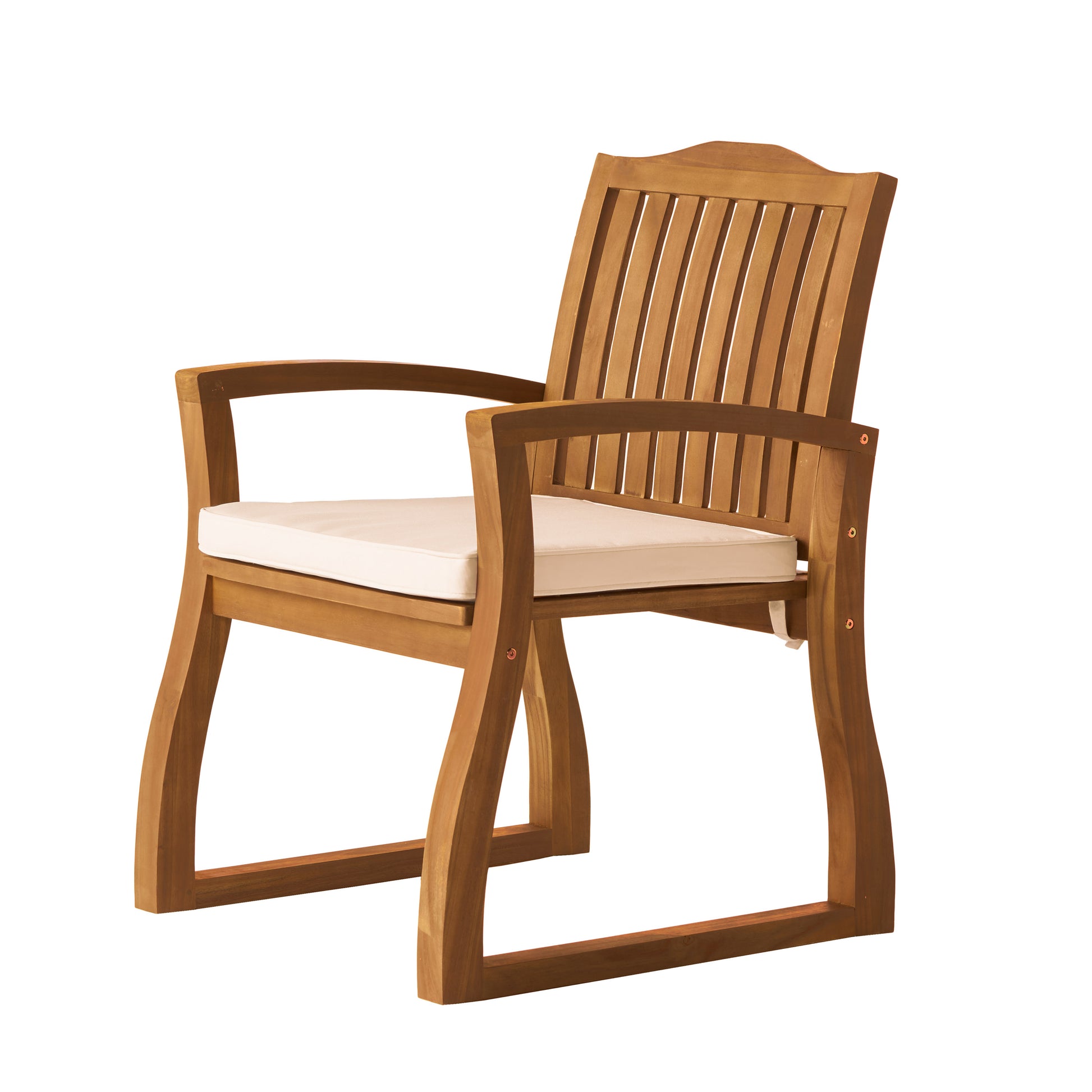Mid-Century Modern Wood Armchair Upholstered Accent Chair for Living Room
