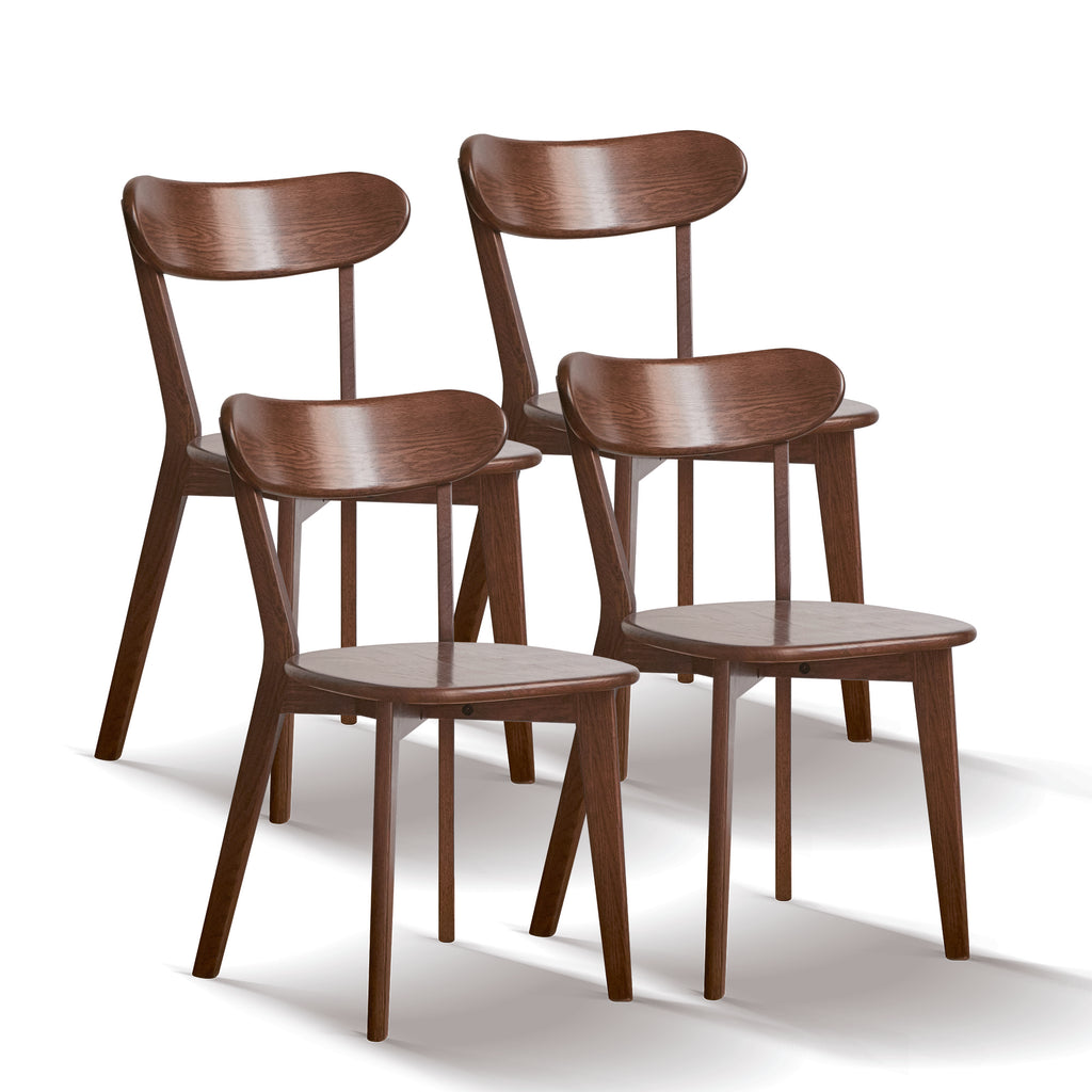 Set of 4 Premium Solid Oak Wood Dining Chairs Modern 46.5x54x80cm