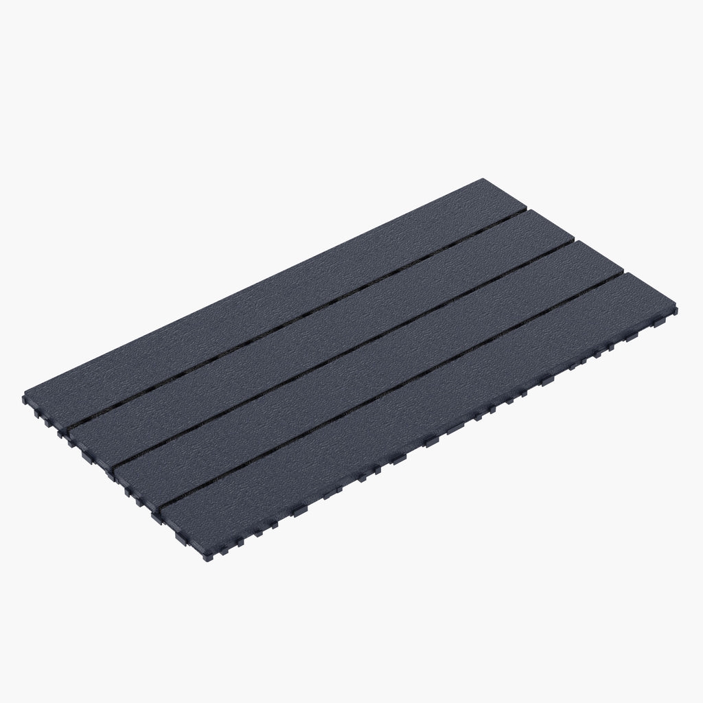 Chic Crate 24Pcs 12"x24" Interlocking Plastic Deck Tiles – Dark Gray, Waterproof