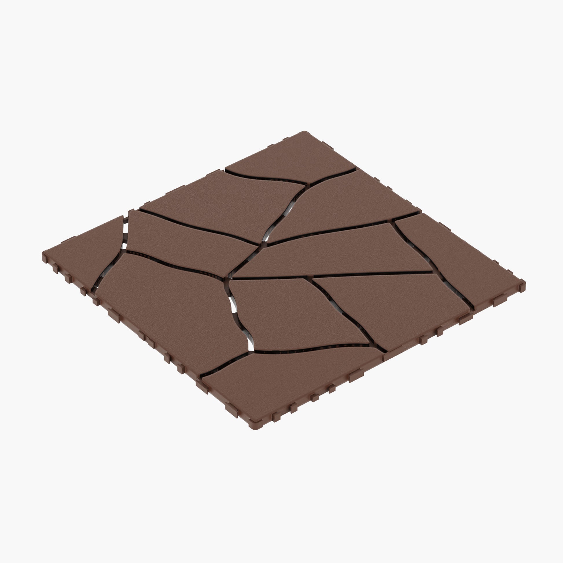 Chic Crat 44-Pack 12'' Stone Style Interlocking Deck Tiles –  Red Brown