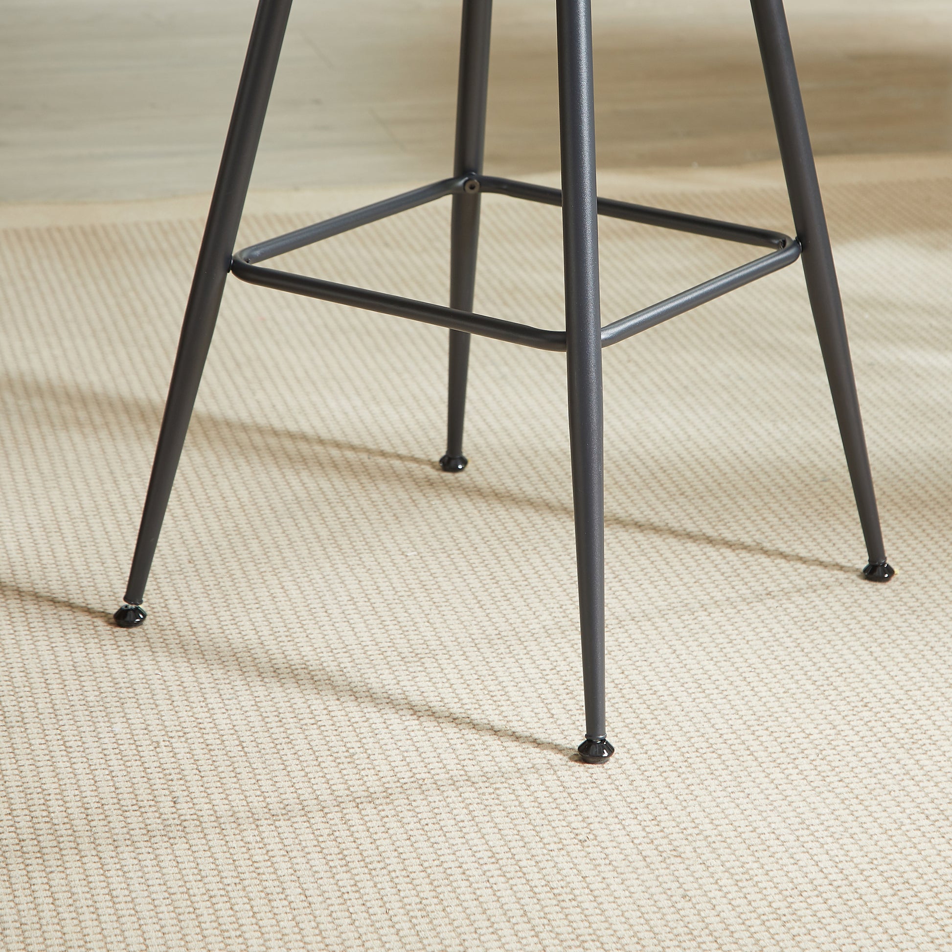 3-Piece Bar Table and Stool Set, Compact Round Wooden Bar Set with Metal Footrest