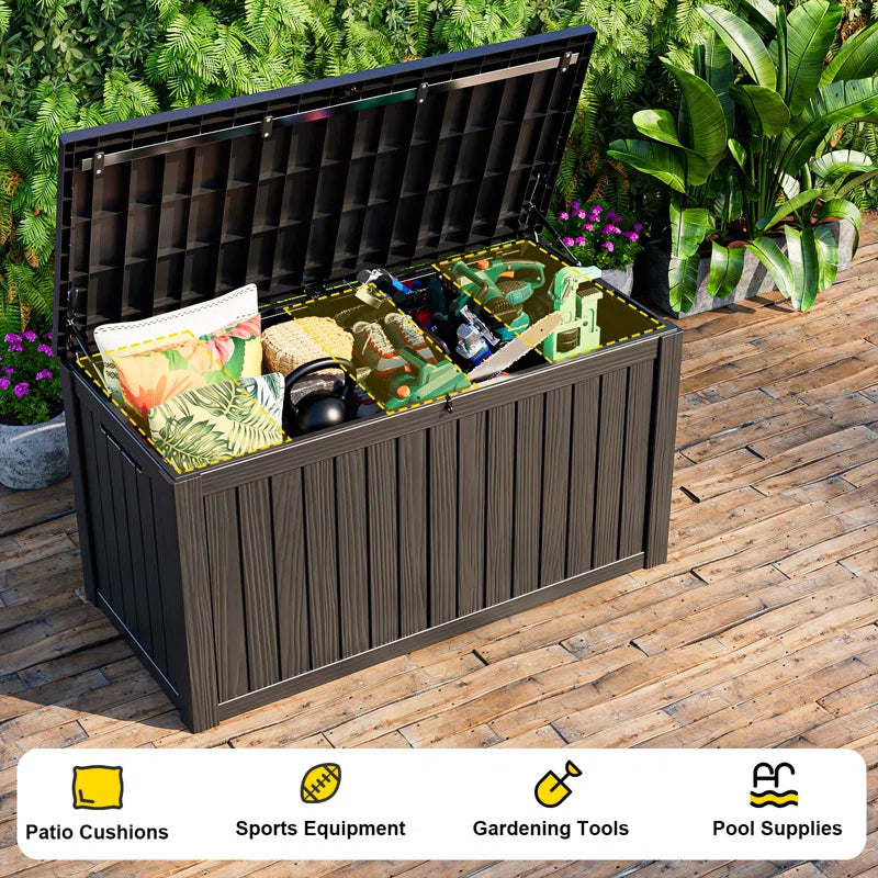 Chic Crate - CycloneDefend 150Gal - Miami-Dade Certified HDPE w/ TriGuard & UV50+ - Hurricane-Proof Pool/Patio Lockbox
