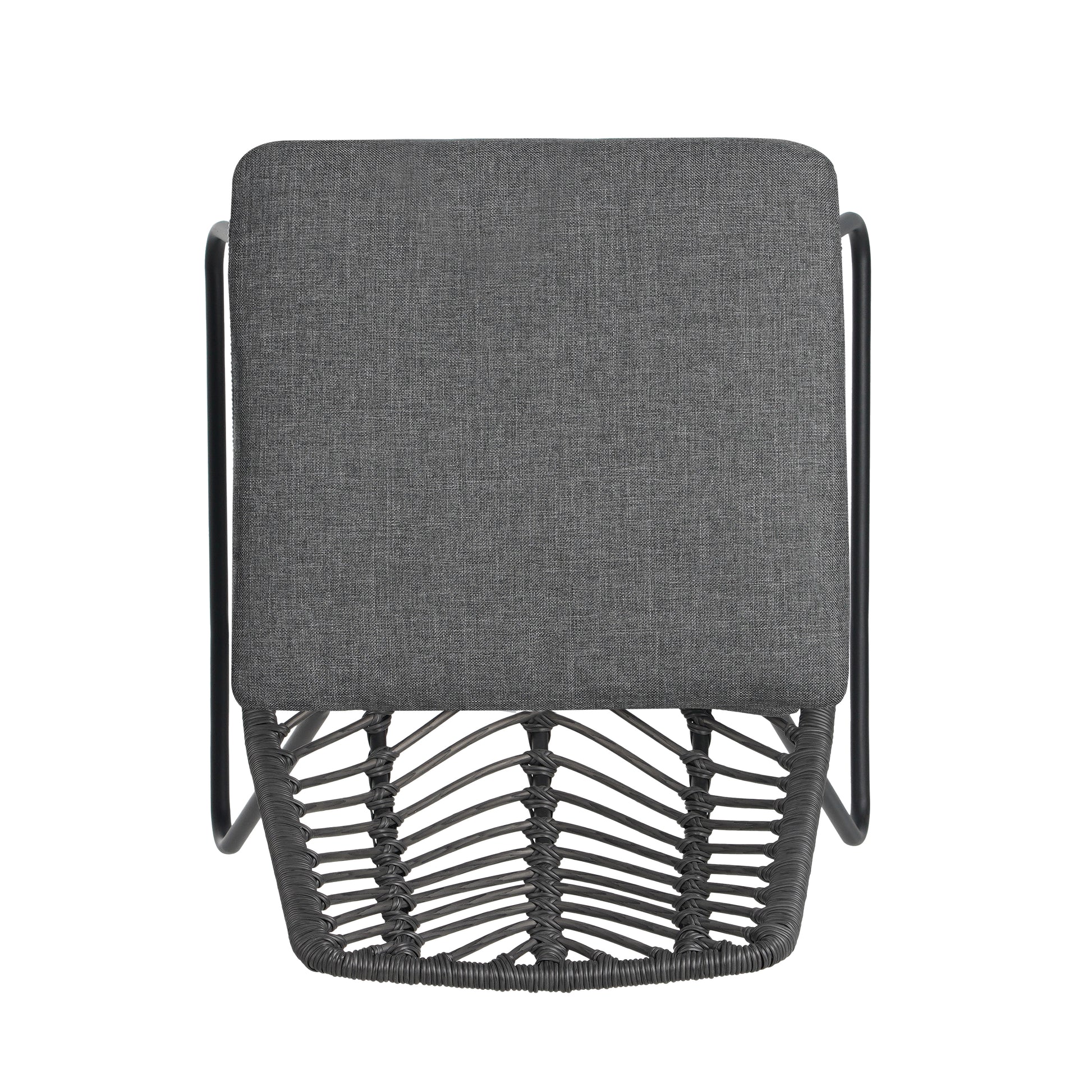 Modern Patio Dining Chairs Set of 2 Rattan Woven Armchairs with Seat Cushions