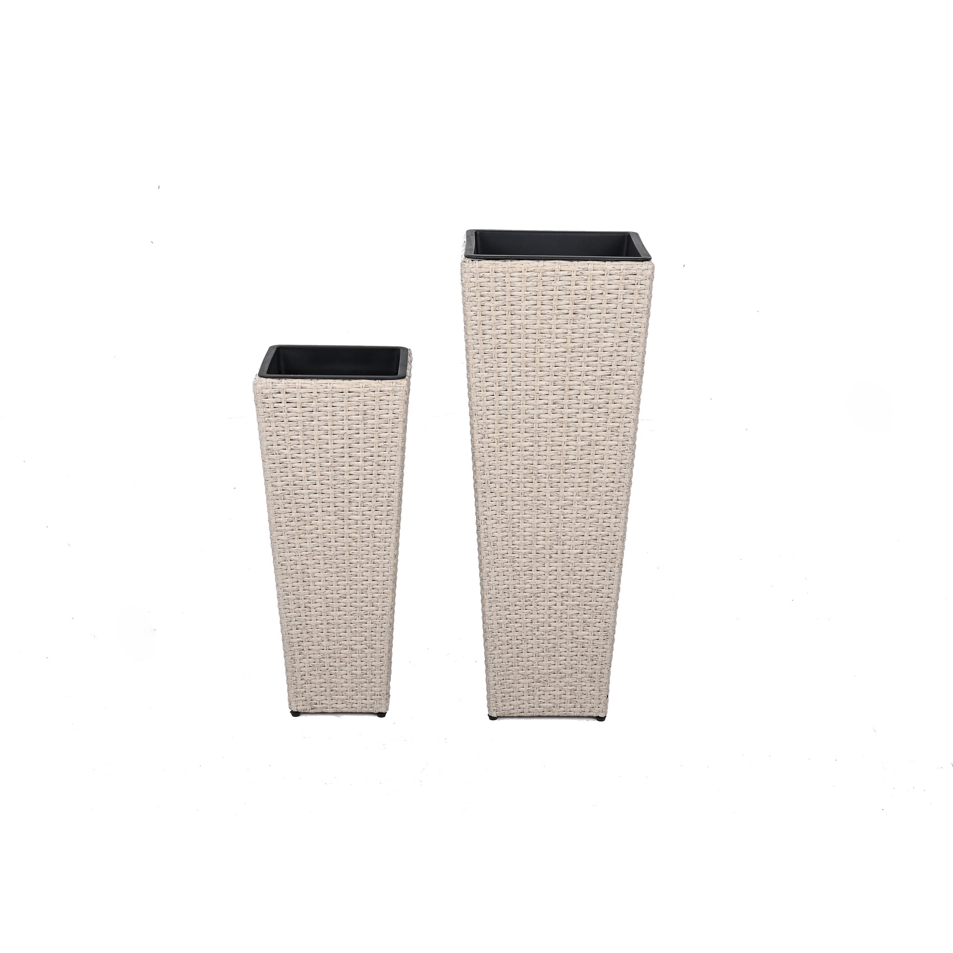 Multi Size Round MGO Planter Set Cement Texture Plant Pots with Drainage for Home Garden