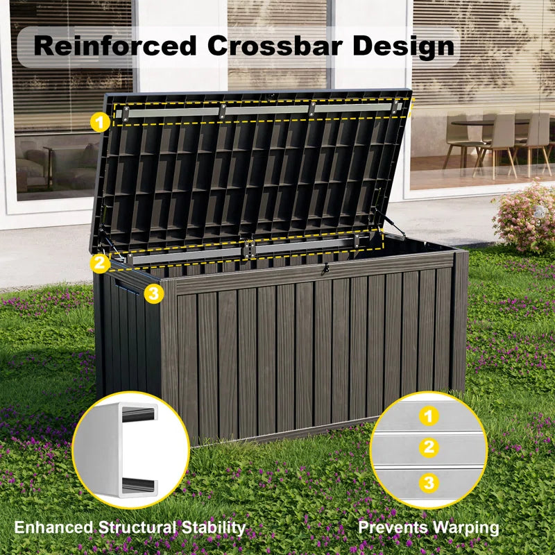Chic Crate - CycloneDefend 150Gal - Miami-Dade Certified HDPE w/ TriGuard & UV50+ - Hurricane-Proof Pool/Patio Lockbox