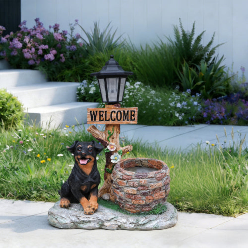 Puppy Dog Shaped Planter Statue with Vivid Design for Indoor and Desktop Planting