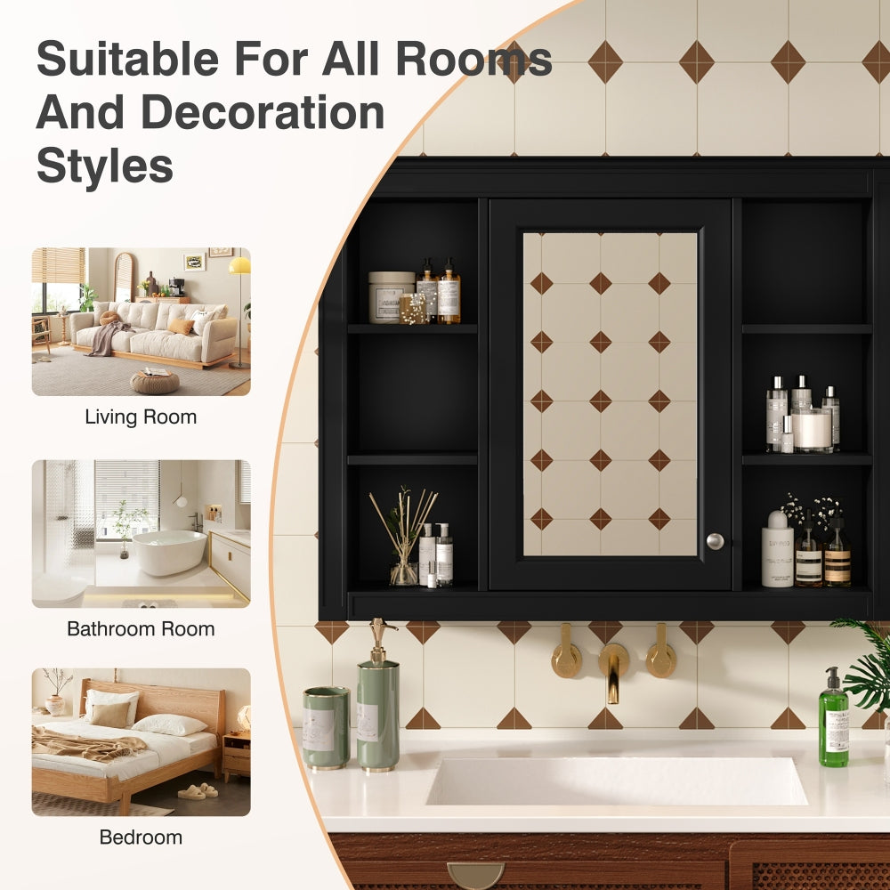 Chic Crate-Tall Bathroom Storage Cabinet – Freestanding Cabinet w/ 2 Different-Size Drawers & Adj. Shelf | MDF Painted Finish | White