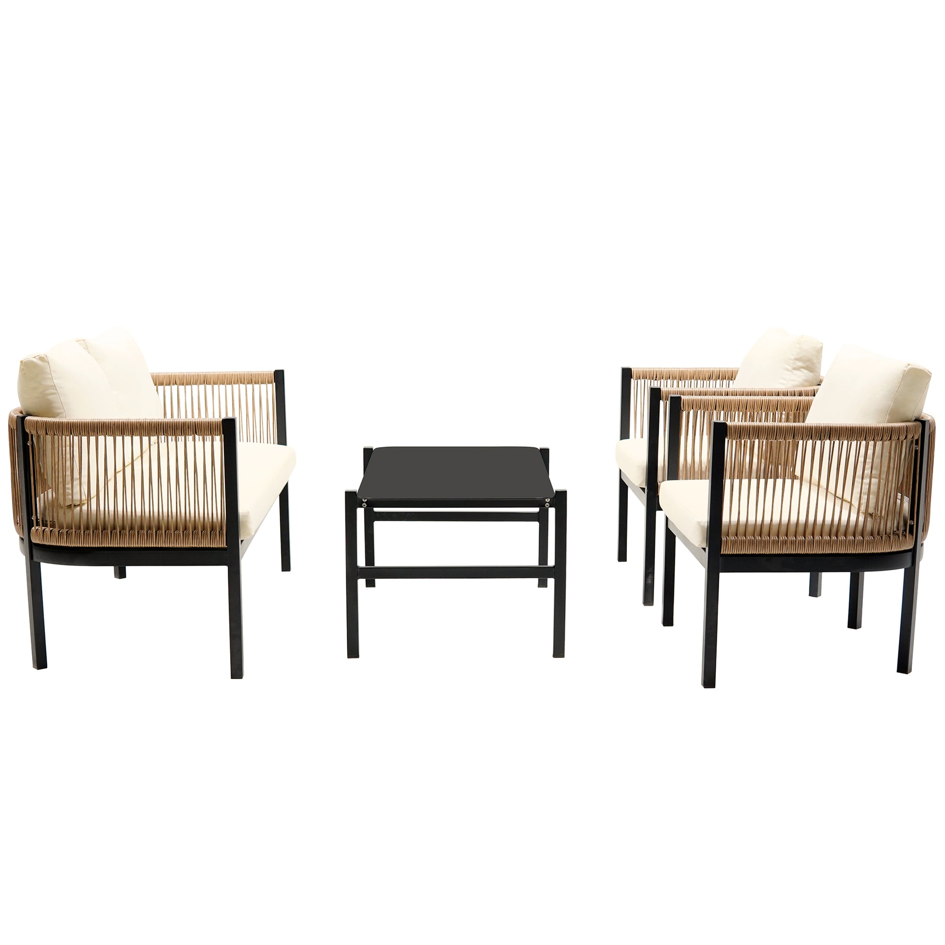 Multi-person Outdoor Sofa Combination with A Table, Suitable for Garden, Backyard and Balconies