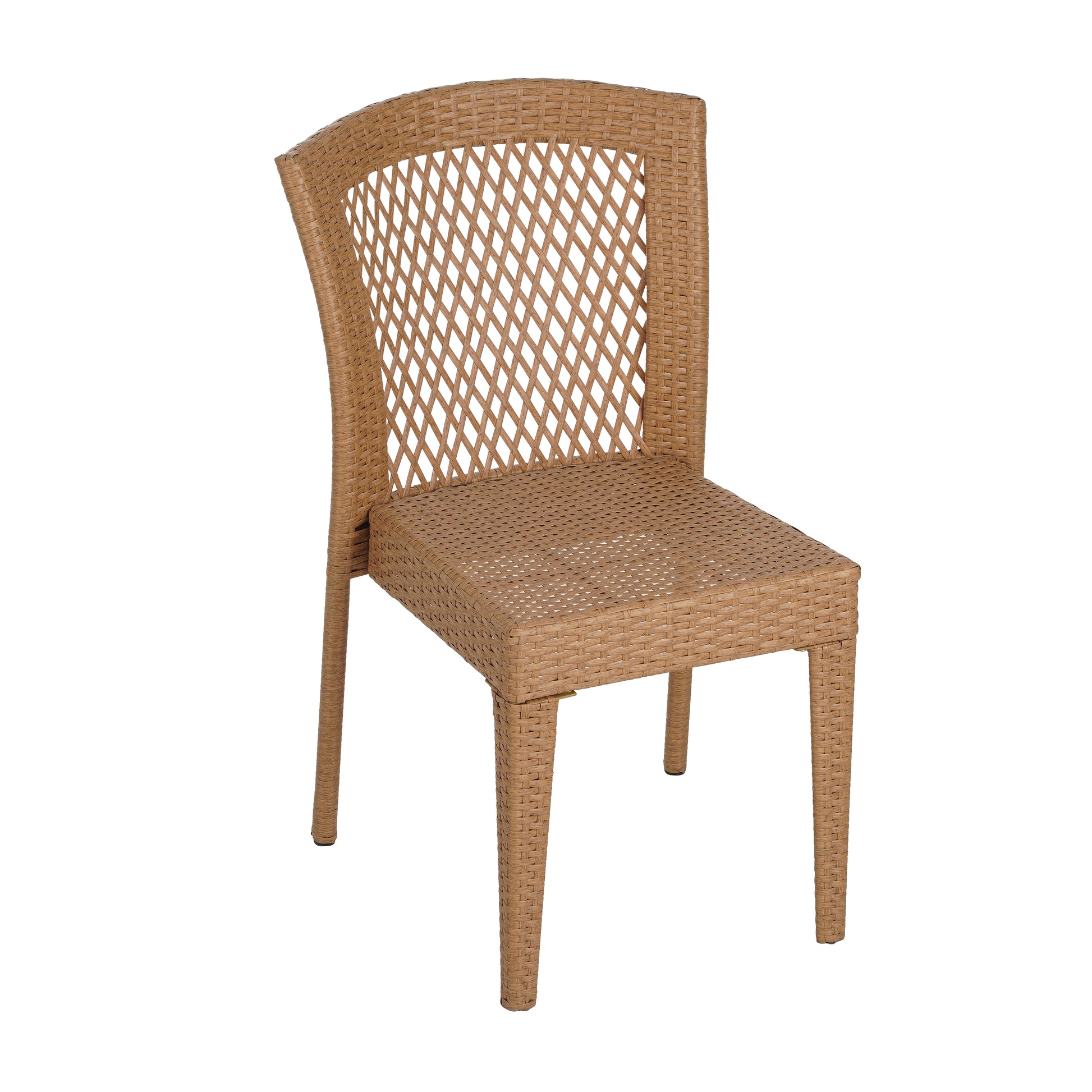 Outdoor Stacking Side Chairs Set of 2 All-Weather Patio Dining Chairs for Garden