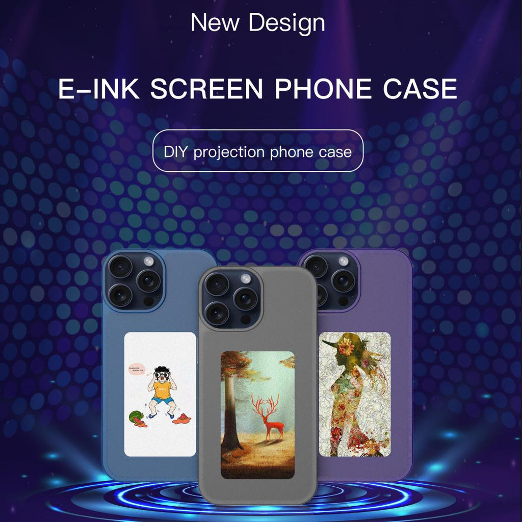 NFC Ink Screen iPhone Case for iPhone 16 Pro Max, Slim Eco-Friendly Smart Cover with Custom Display