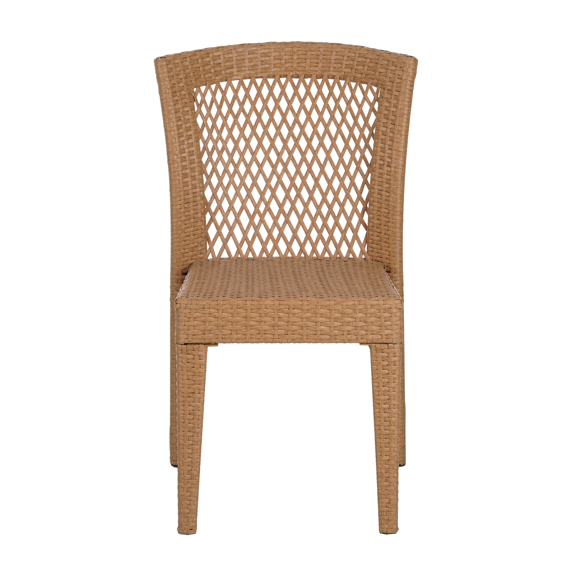 Outdoor Stacking Side Chairs Set of 2 All-Weather Patio Dining Chairs for Garden
