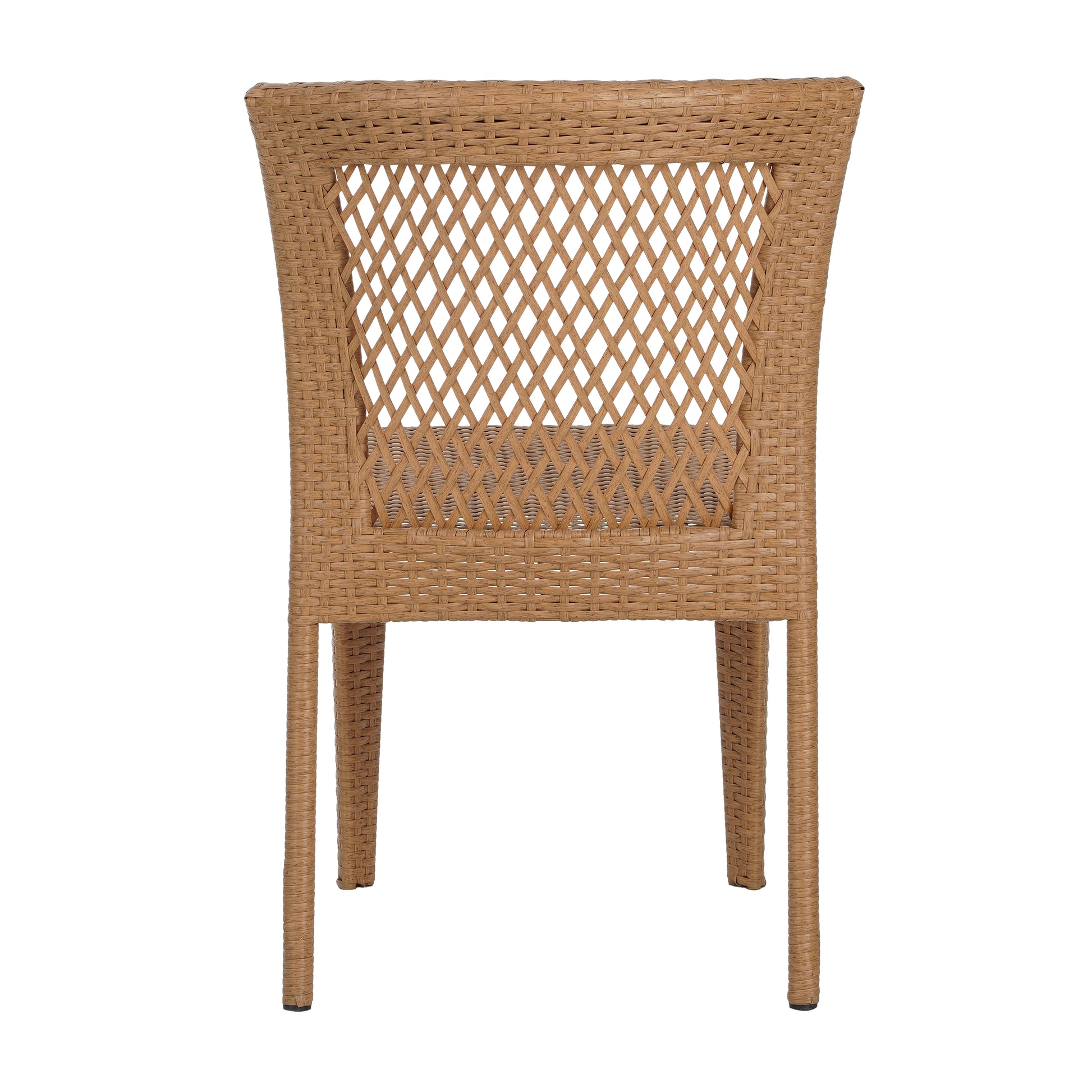 Outdoor Stacking Side Chairs Set of 2 All-Weather Patio Dining Chairs for Garden