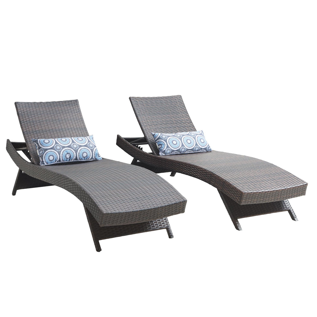 Chic Crate - Waterproof 2-Person Outdoor Chaise Lounge Set, Lightweight Black Patio Furniture - All-Weather Comfort