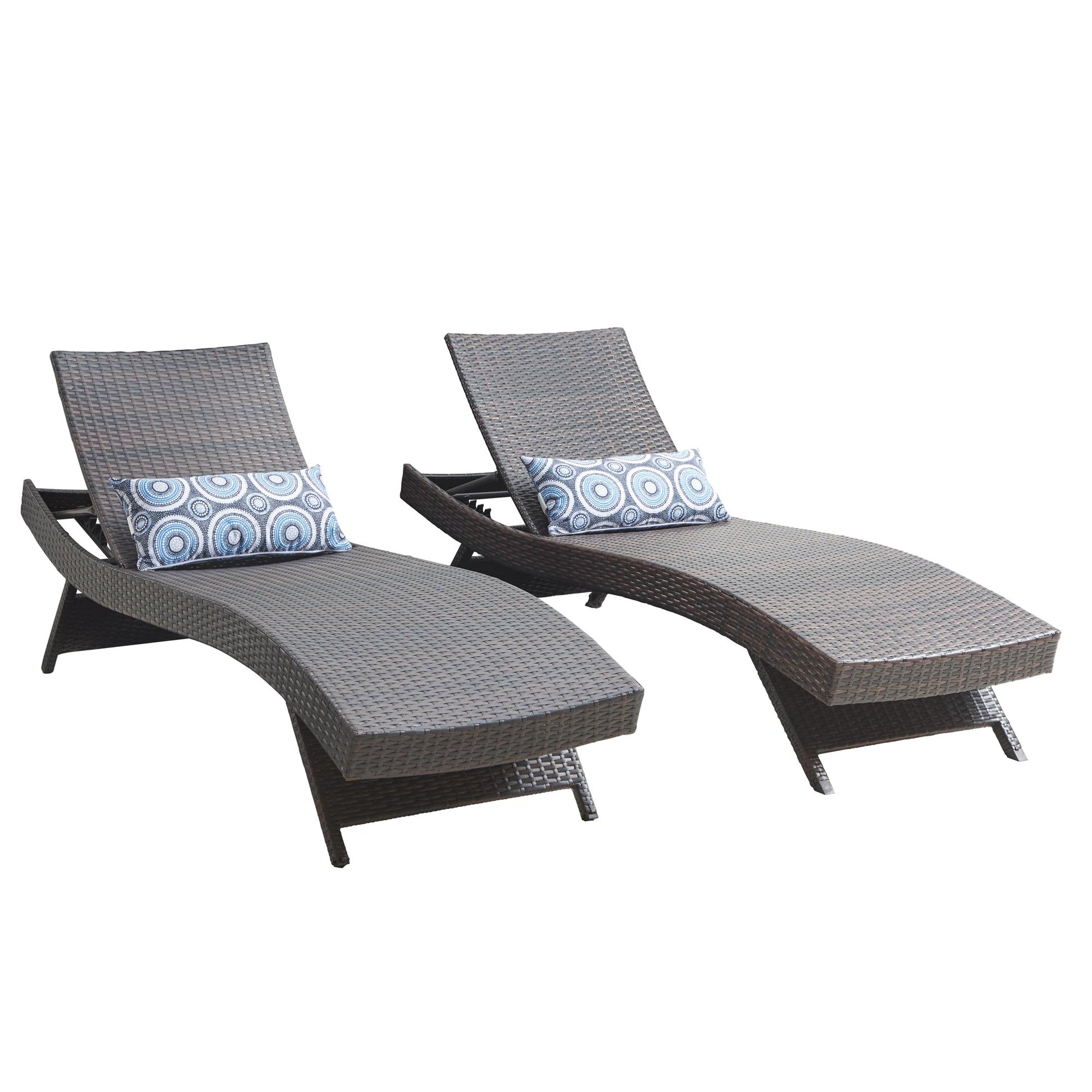 Chic Crate - Waterproof 2-Person Outdoor Chaise Lounge Set, Lightweight Black Patio Furniture - All-Weather Comfort