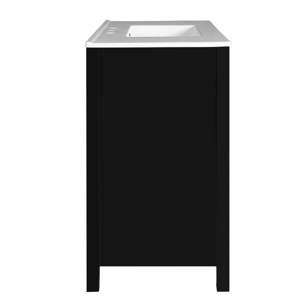 Chic Crate-36In Bathroom Vanity – Ceramic Sink w/4 Drawers & Soft-Close Doors | Solid Wood Frame | Freestanding | Black