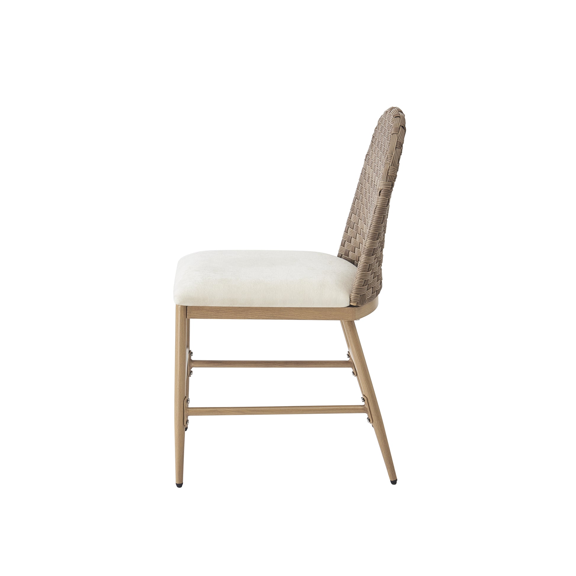 Farmhouse Dining Chairs with Artisan Rattan Backrest & Sturdy Iron Frame (Set of 2)