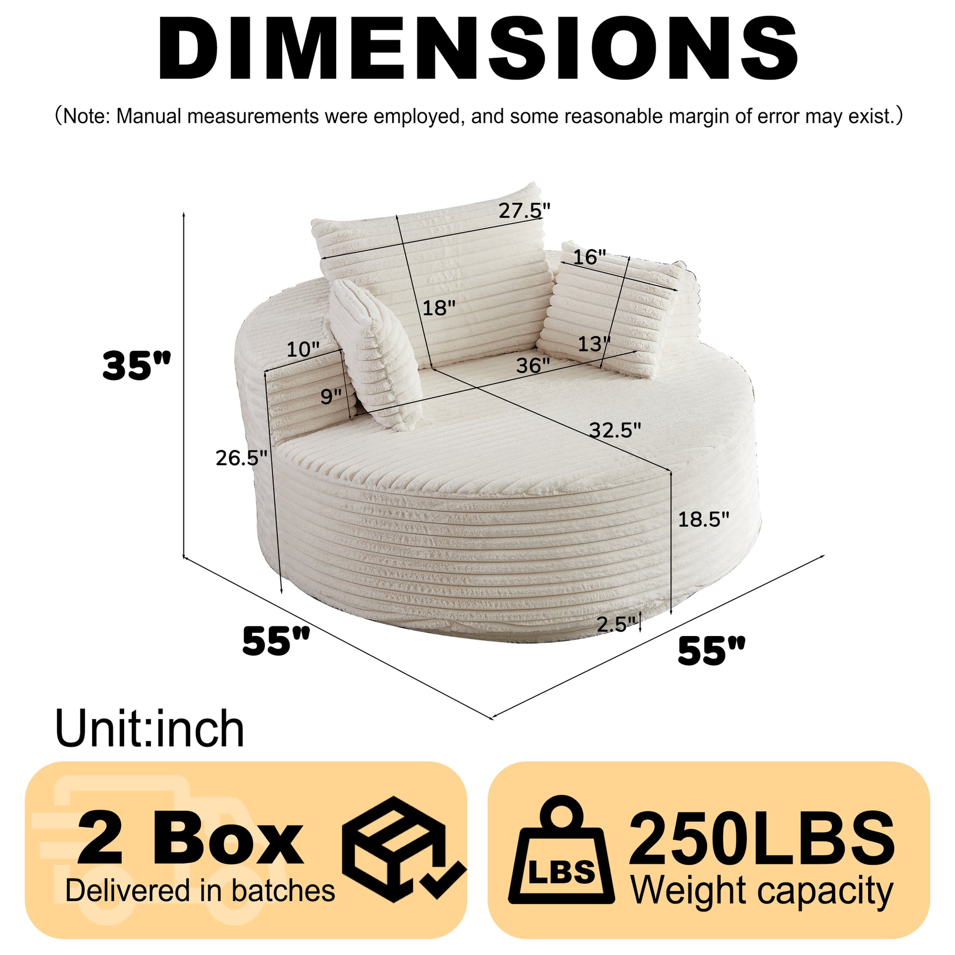 Soft Upholstered Swivel Chair Comfortable Modern Sleeper for Bedroom and Lounge Area